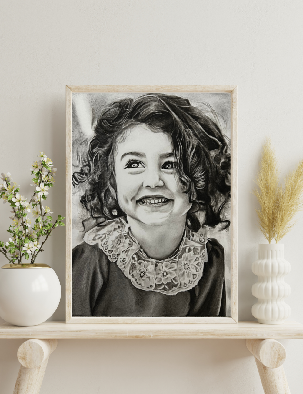 Smiling Girl Charcoal