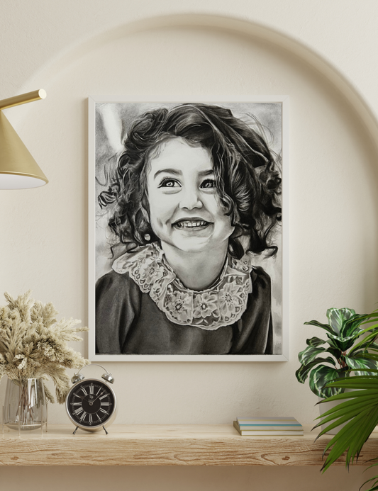 Smiling Girl Charcoal