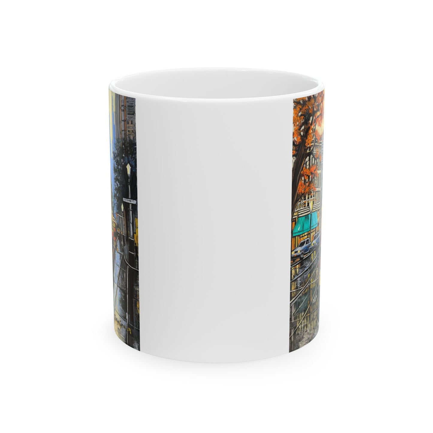 Cityscape Ceramic Mug, (11oz, 15oz)