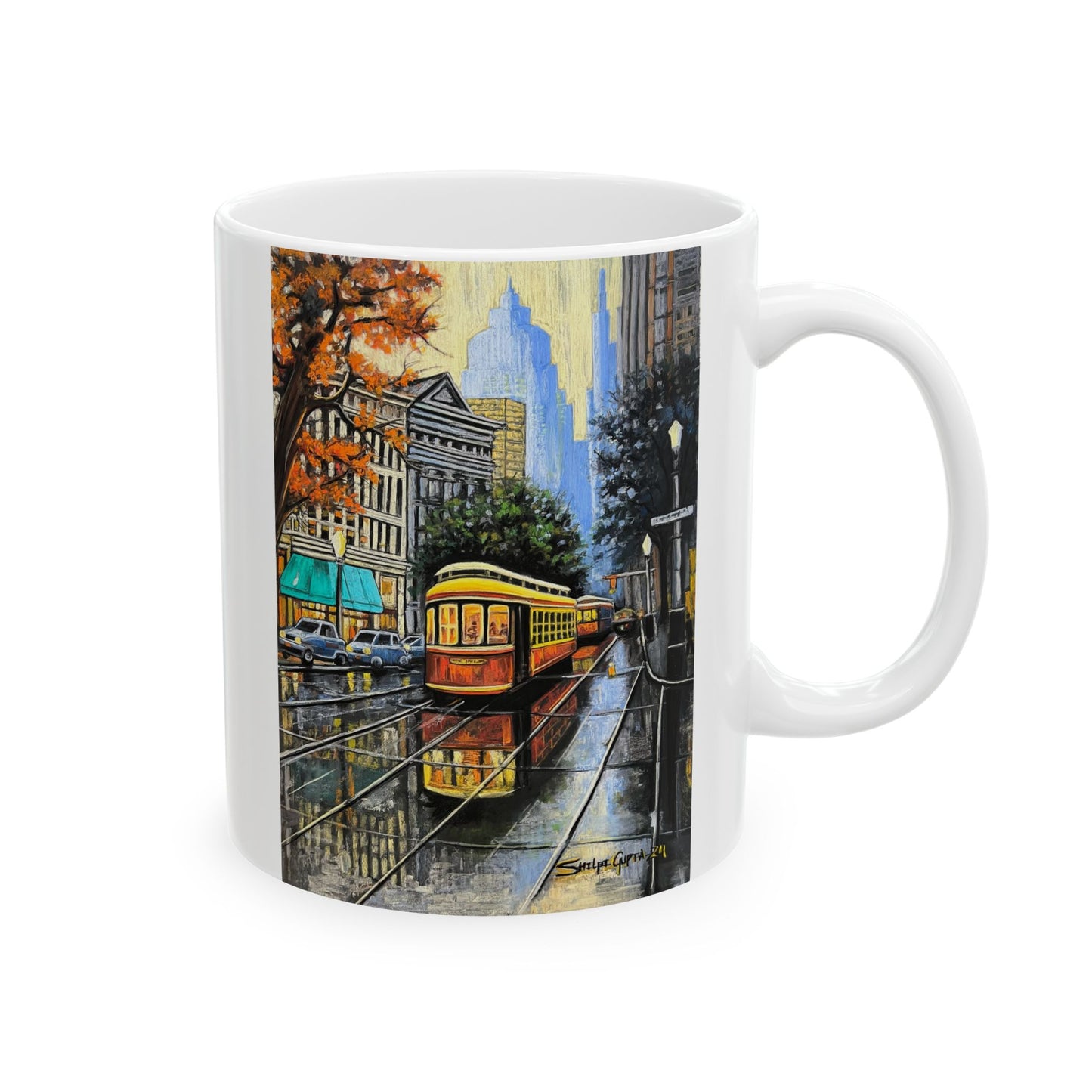 Cityscape Ceramic Mug, (11oz, 15oz)