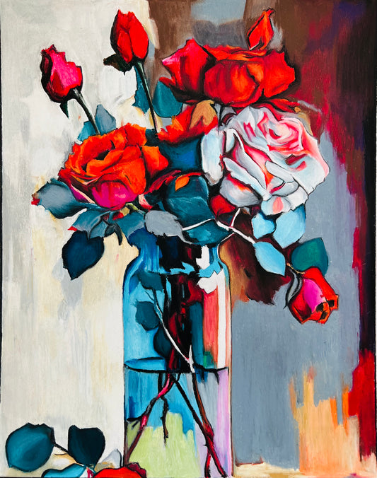 Flowers oil pastel